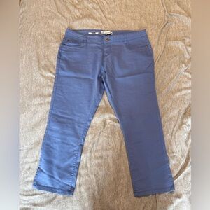 Basic Collection Blue Stretch Capri Pants | Size 12 (EU 42)
